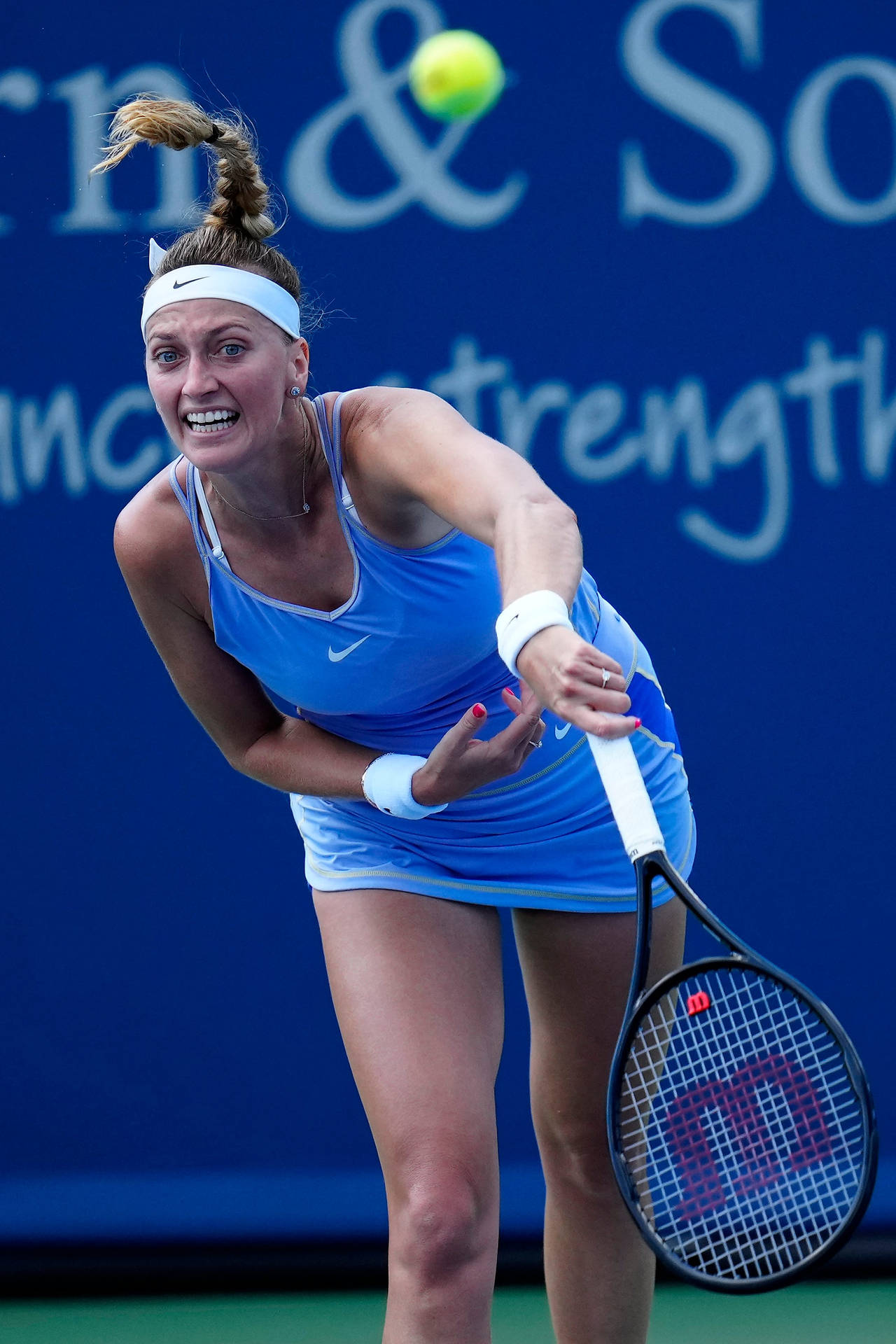 Petra Kvitova Tennis Smash Portrait Background
