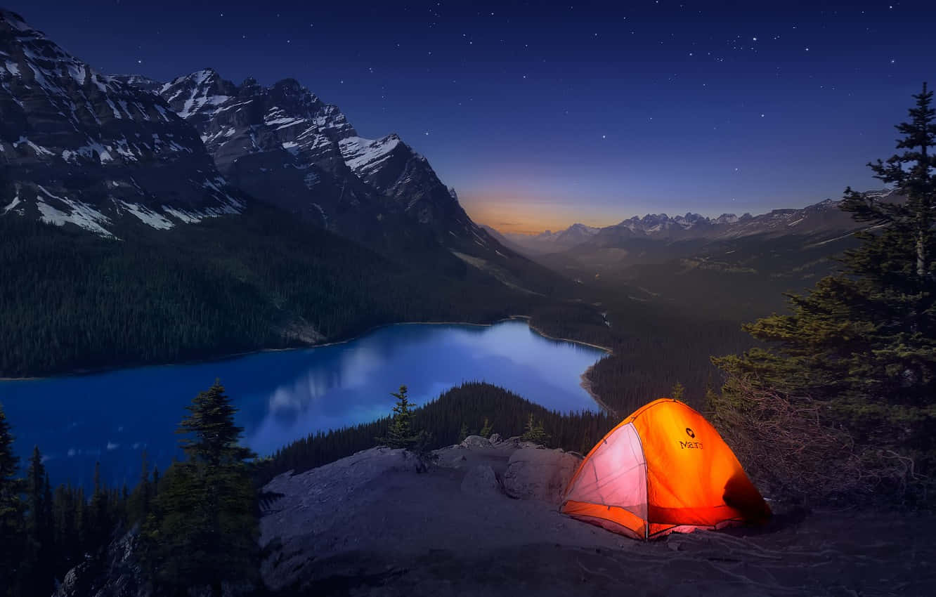 Peyto Lake Tent Background