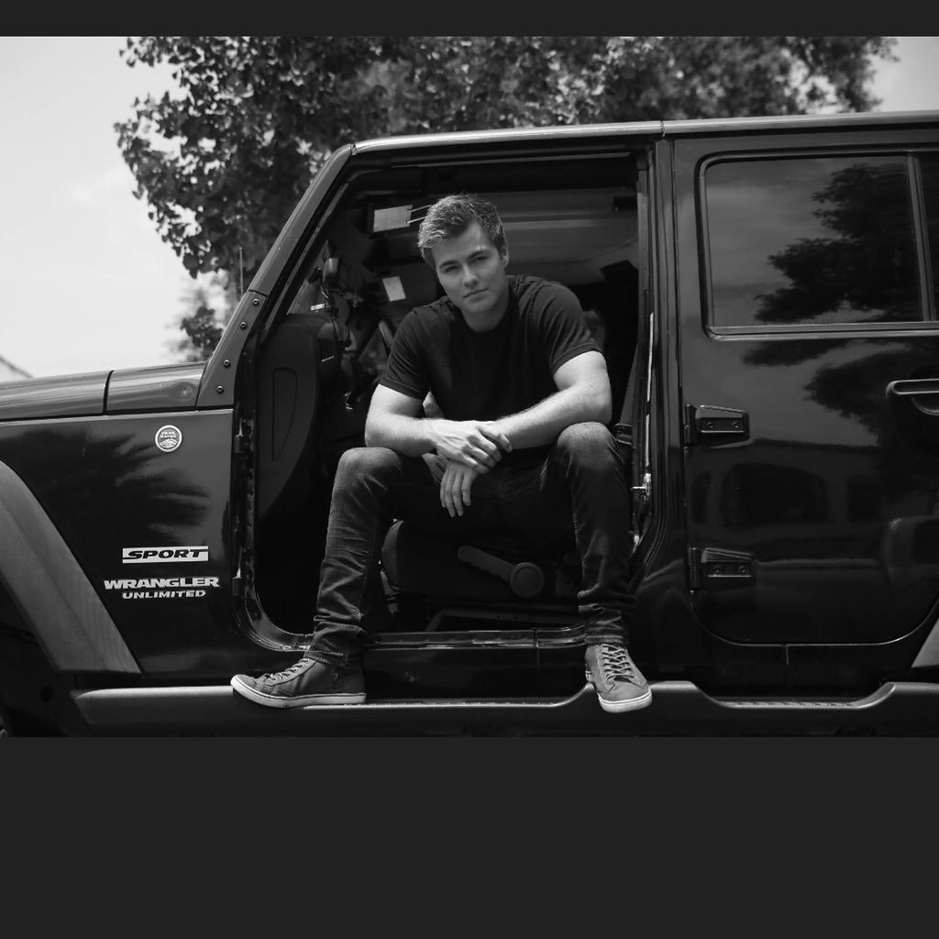 Peyton Meyer Black Car Background