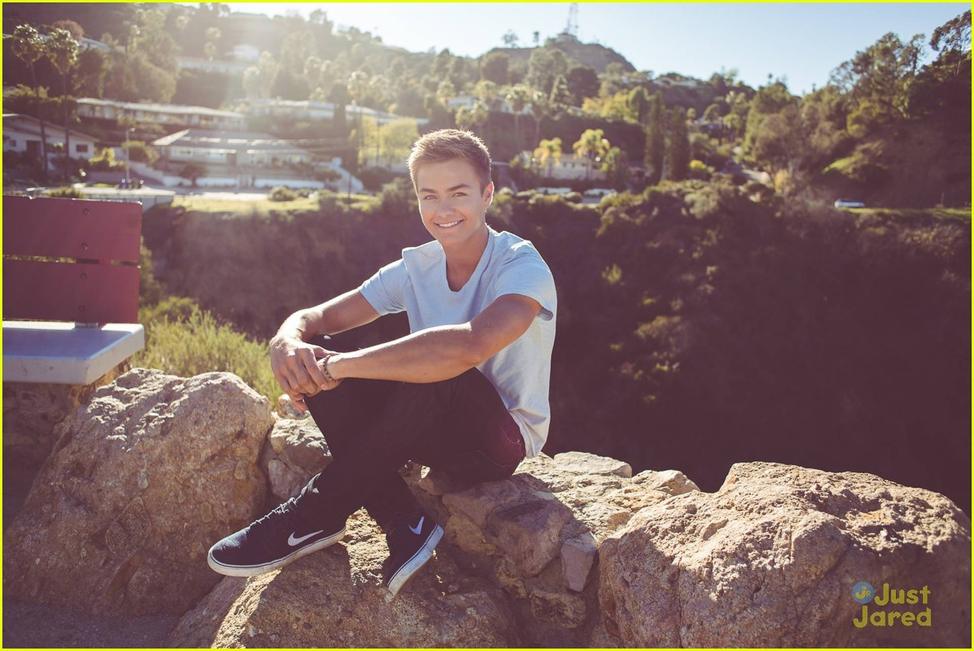 Peyton Meyer Just Jared Photoshoot Background