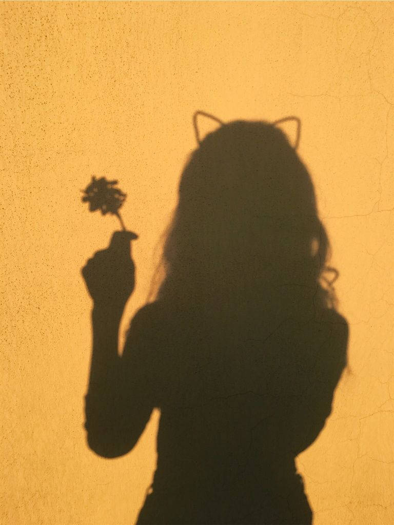 Pfp Aesthetic Girl With Cat Ears And Rose Background