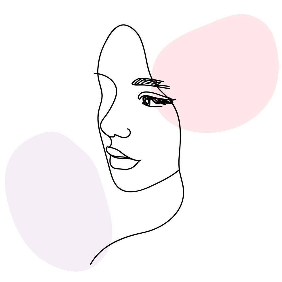 Pfp Aesthetic Line Art Of Girl Background