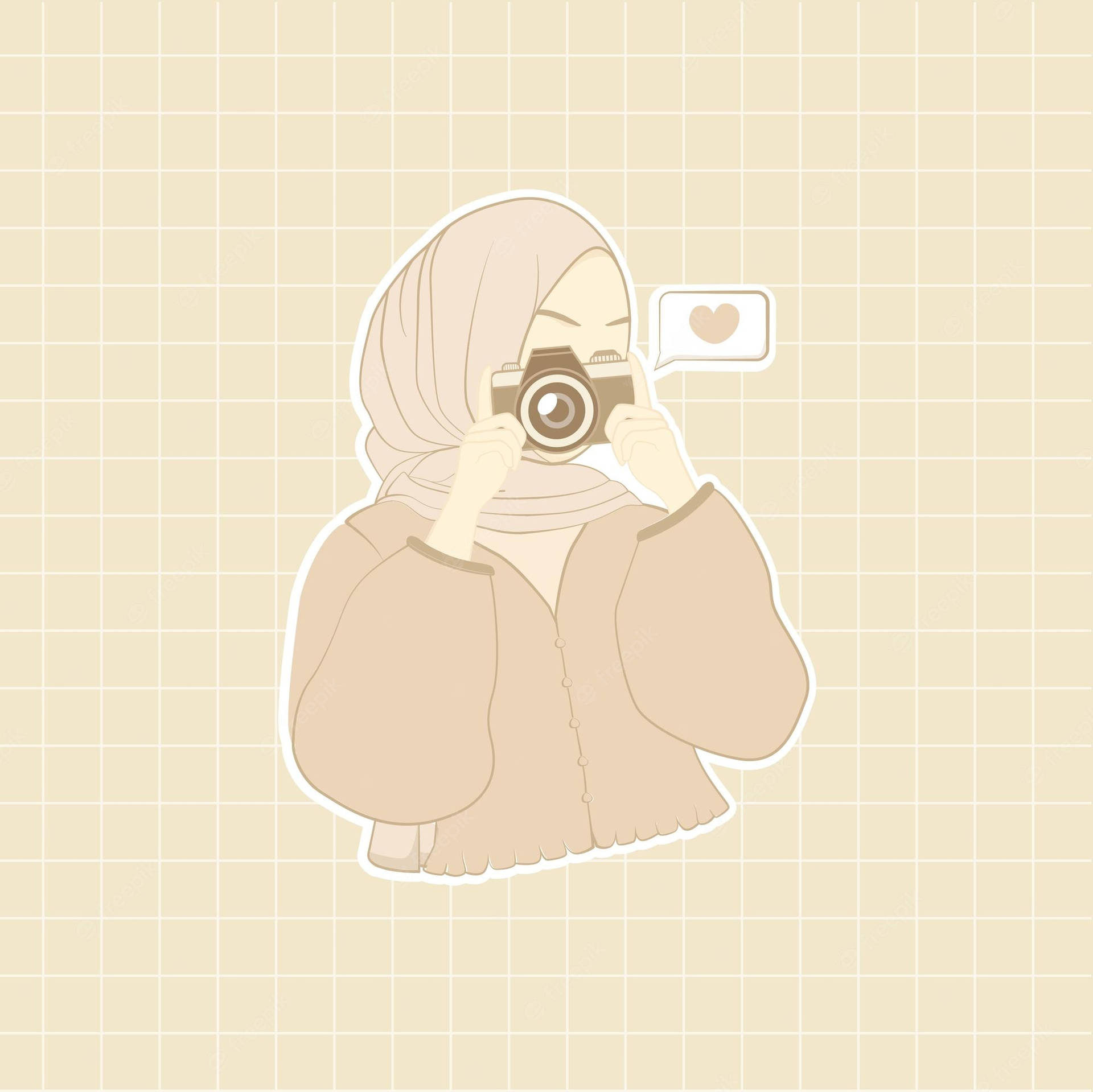 Pfp Aesthetic Muslim Girl With Camera Background