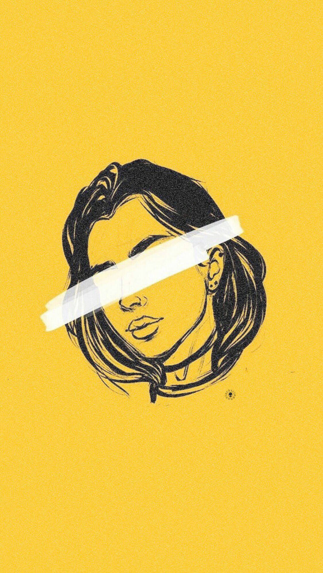 Pfp Aesthetic Woman In Yellow Background Background