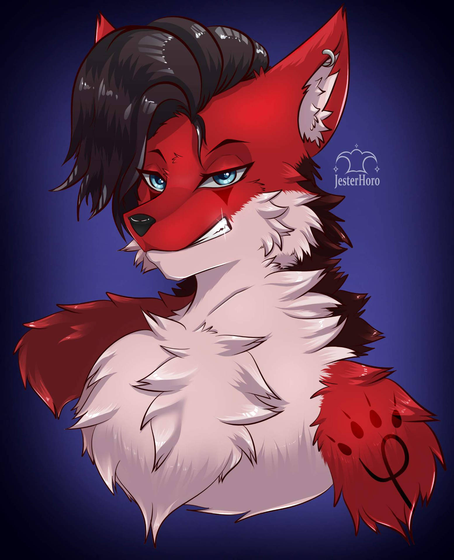 Pfp For Discord Intimidating Red Fox Background