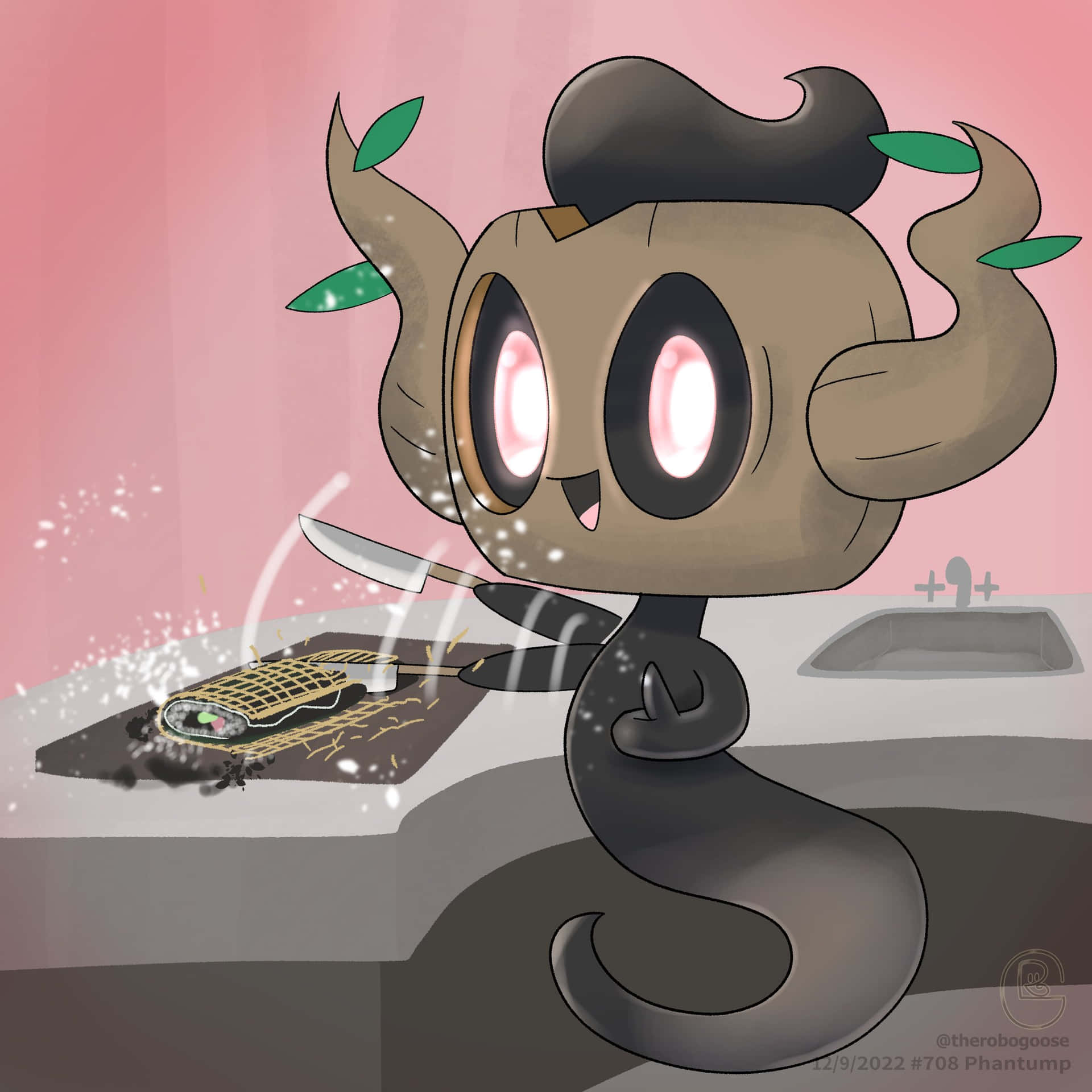 Phantump Holding Knife Art Background