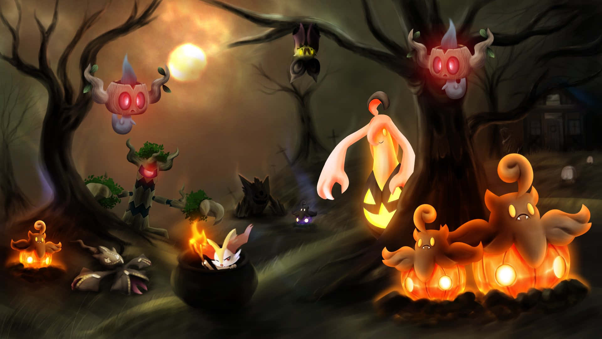 Phantump On Halloween Background