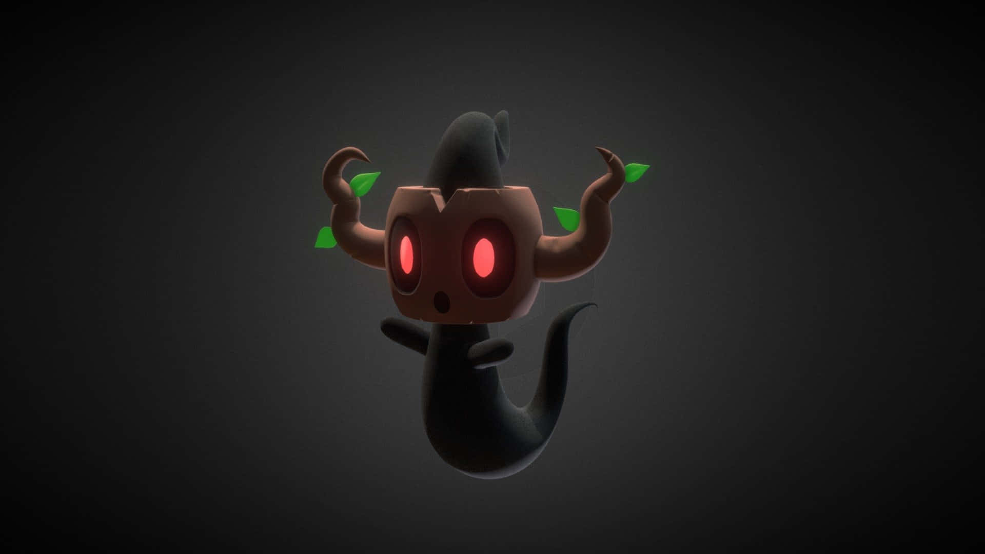 Phantump With Glowing Red Eyes Background