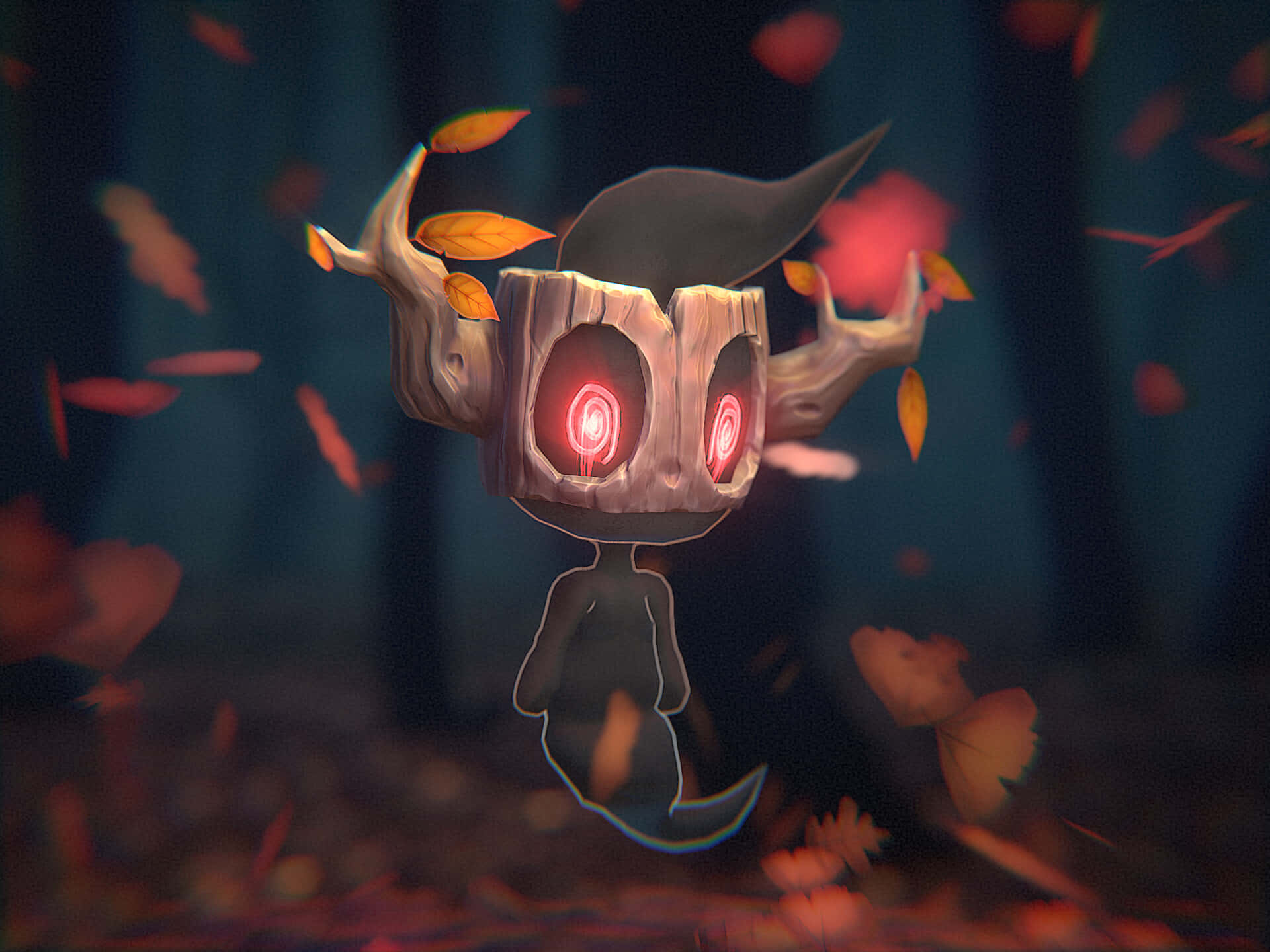 Phantump With Red Eyes Background