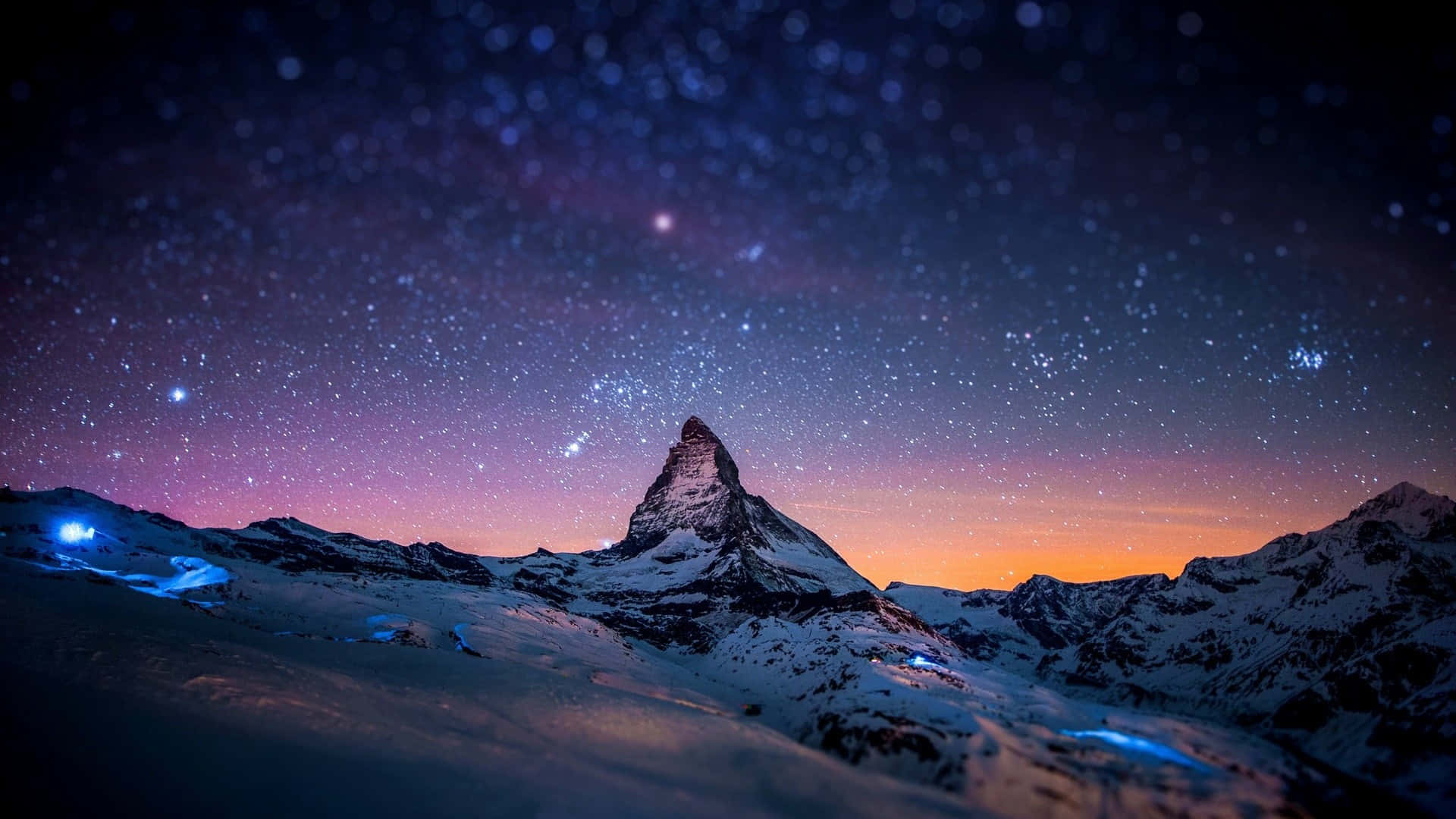 Phenomenal Starry Night At Matterhorn Background