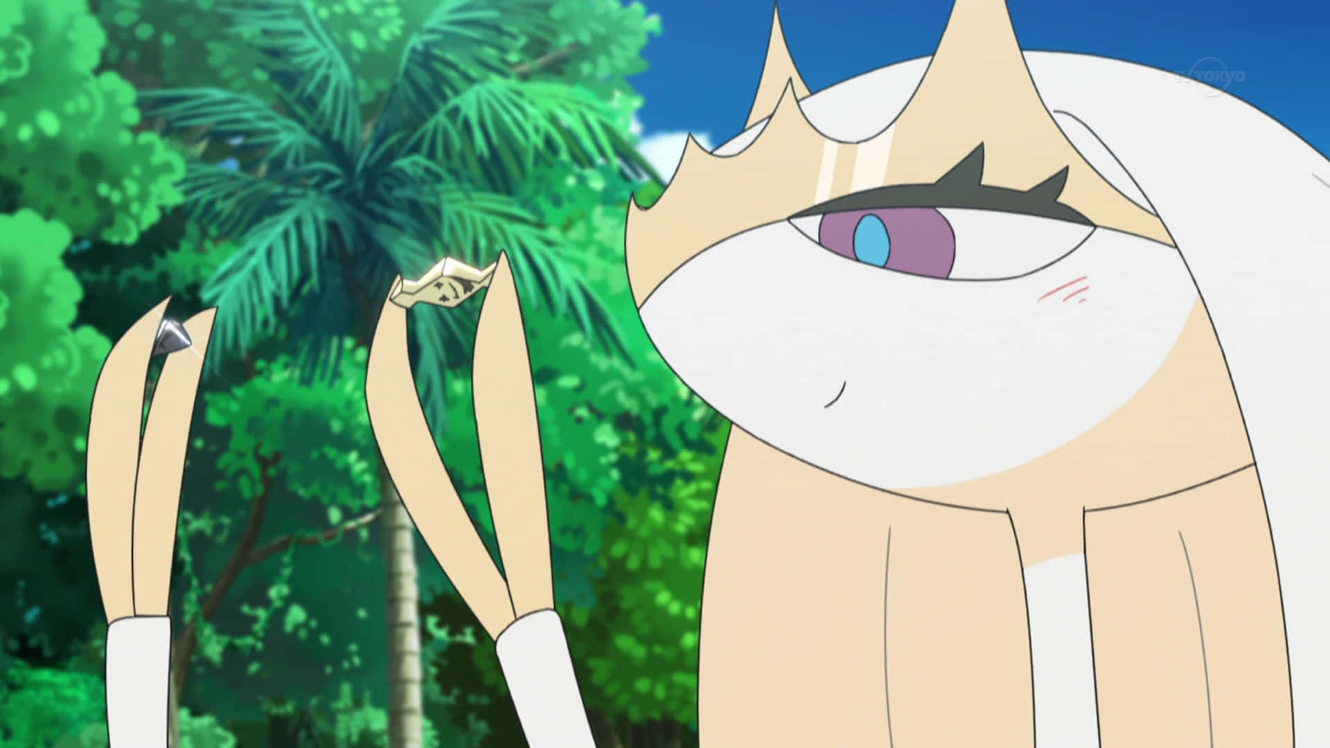 Pheromosa Holding Z-crystals In Pokemon Background