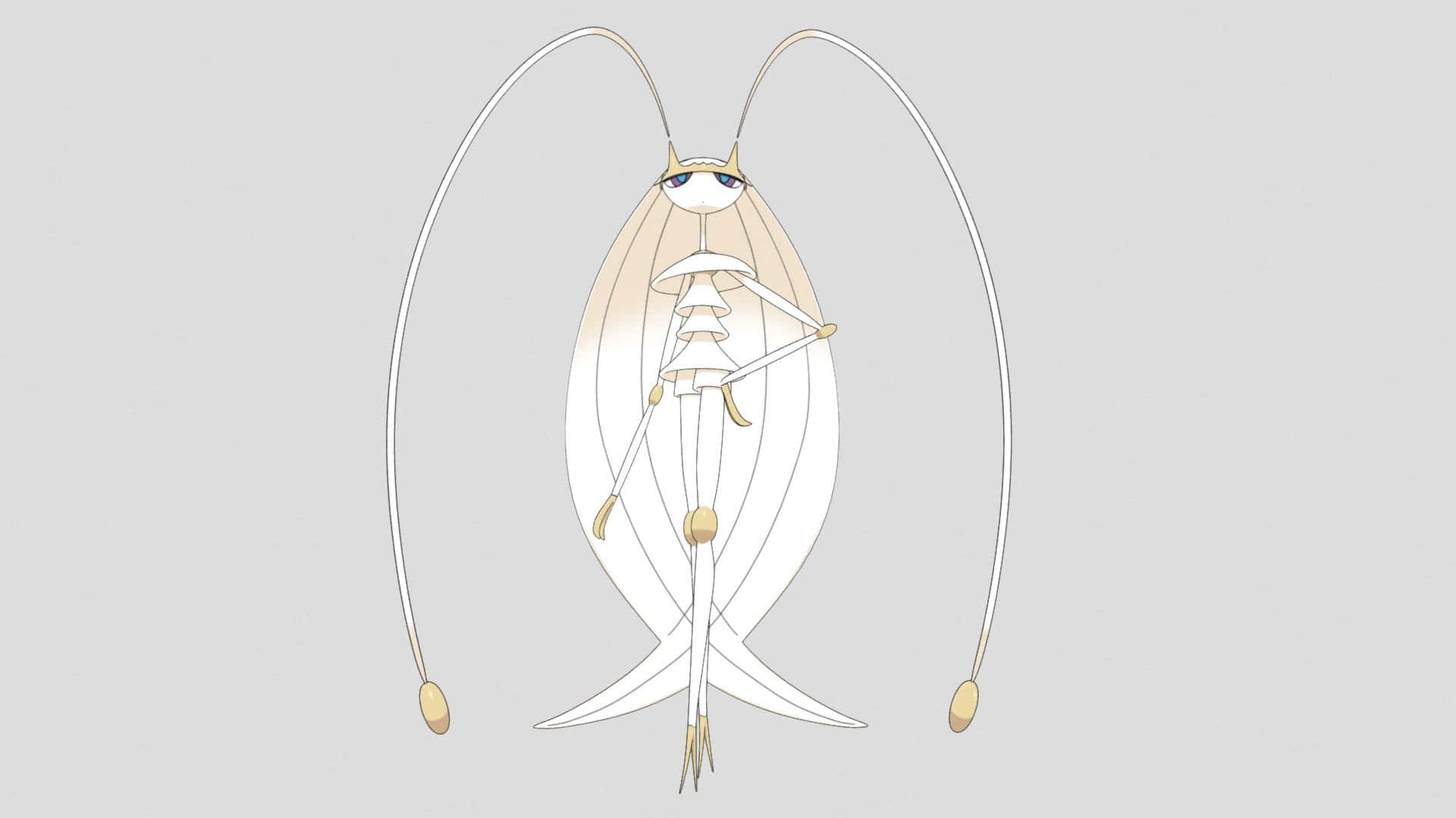 Pheromosa Pokemon On Gray Background Background