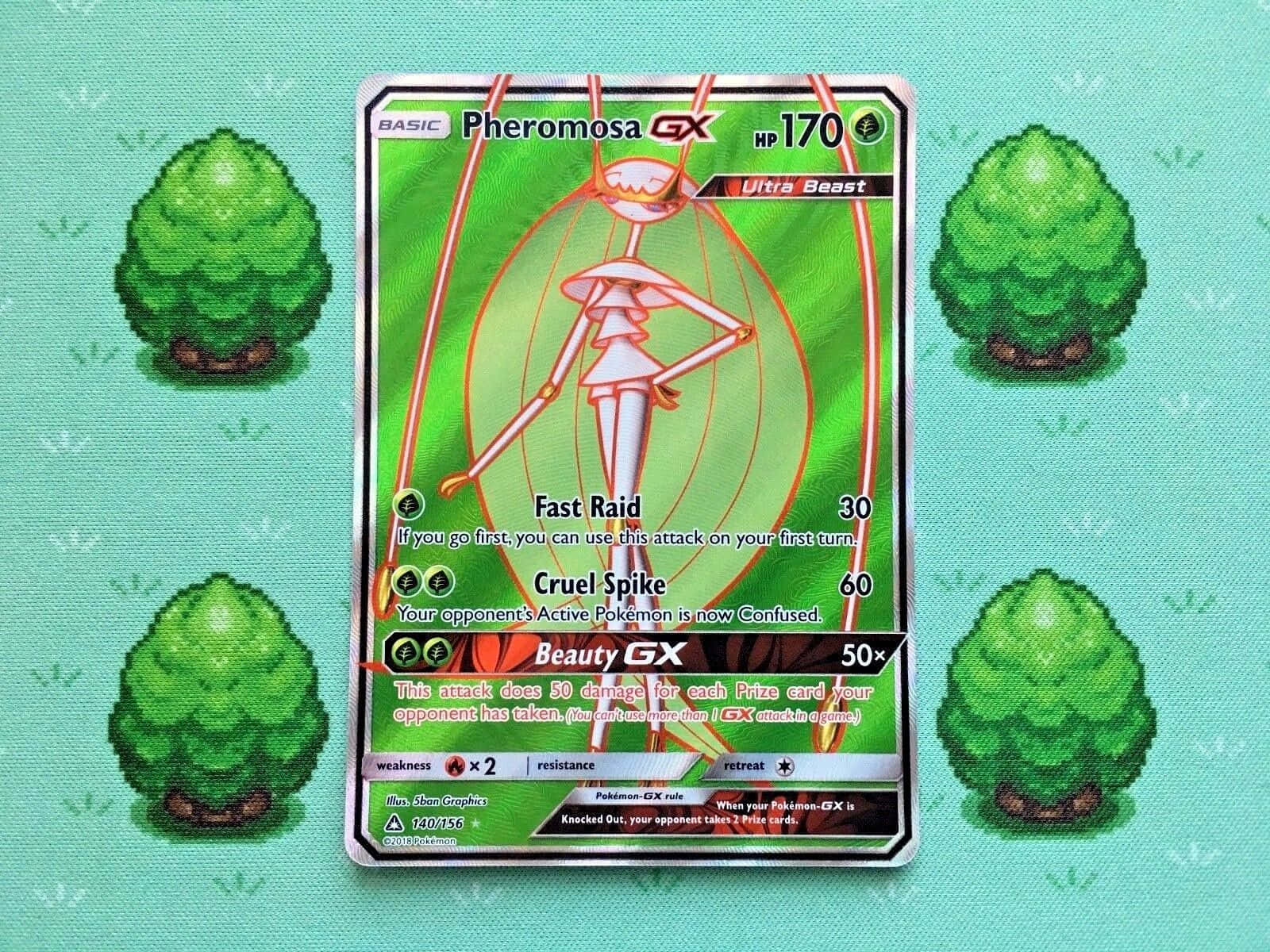 Pheromosa Trading Card With Video Game Background Background