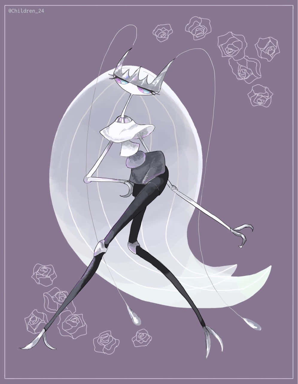 Pheromosa With Purple Floral Background