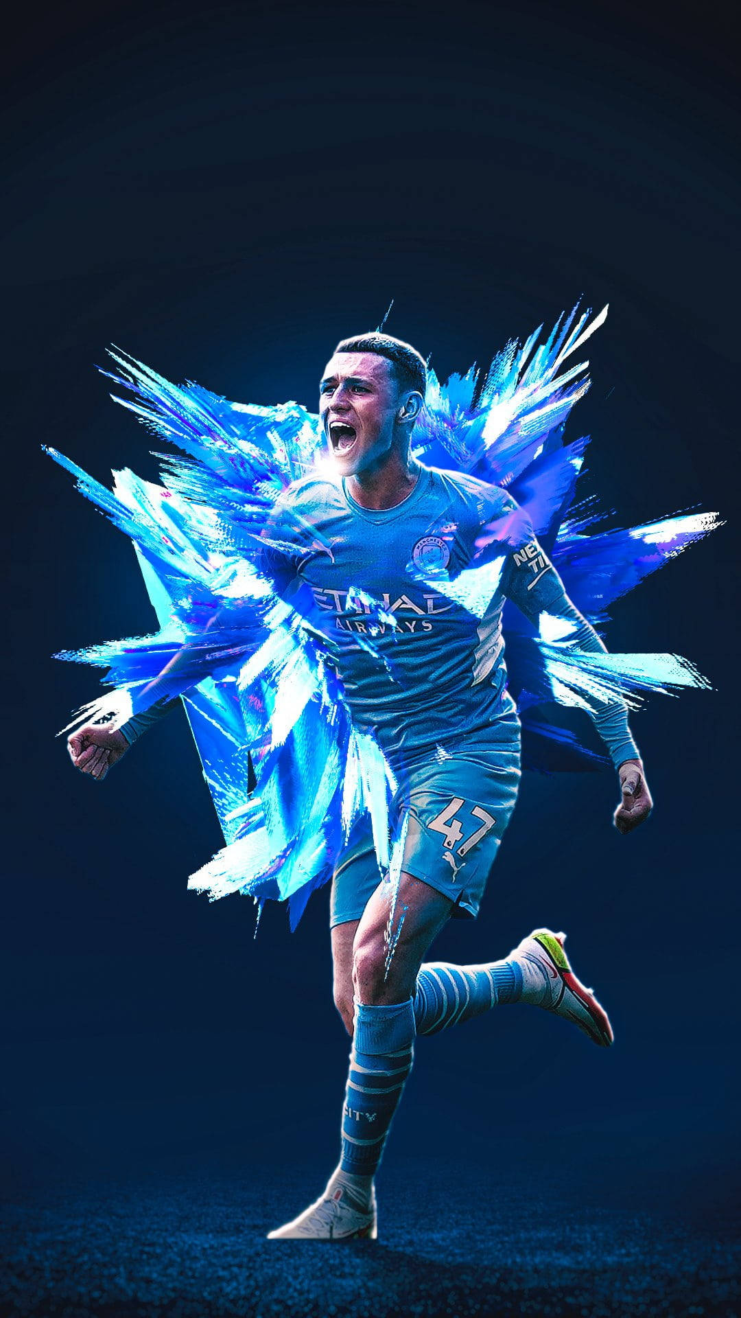 Phil Foden Blue Crystal Art