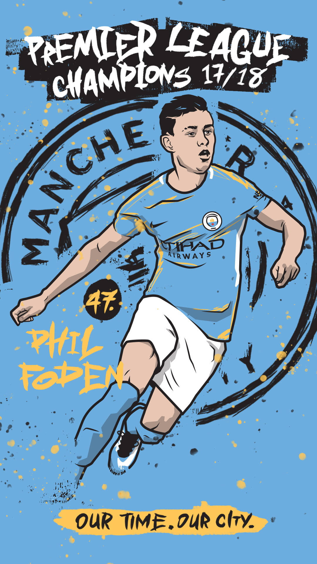 Phil Foden Digital Cartoon Art