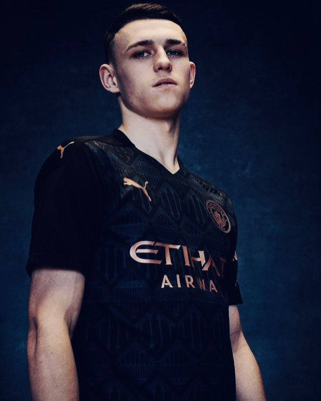 Phil Foden Promo Photo In Black Jersey