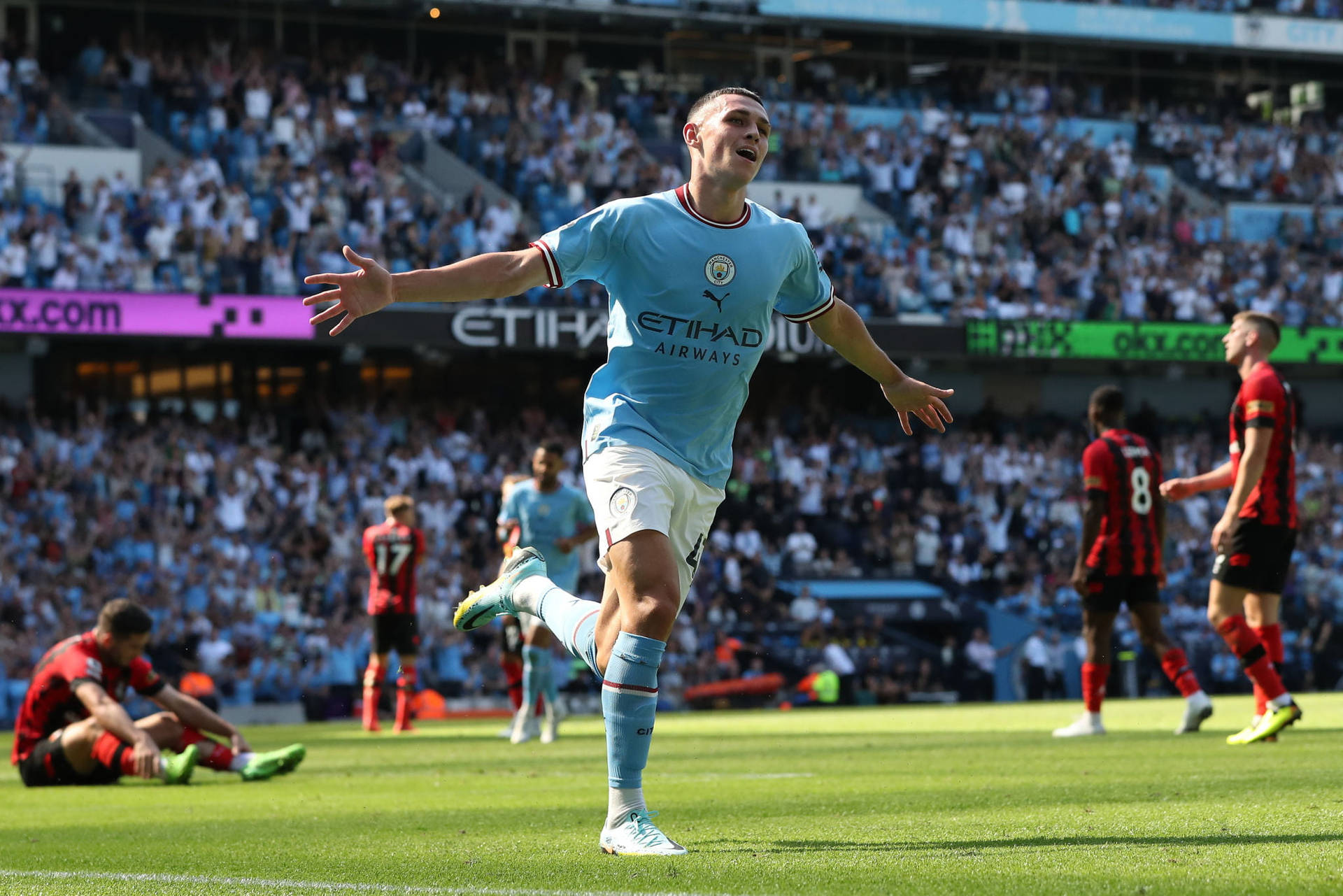 Phil Foden Scoring A Goal