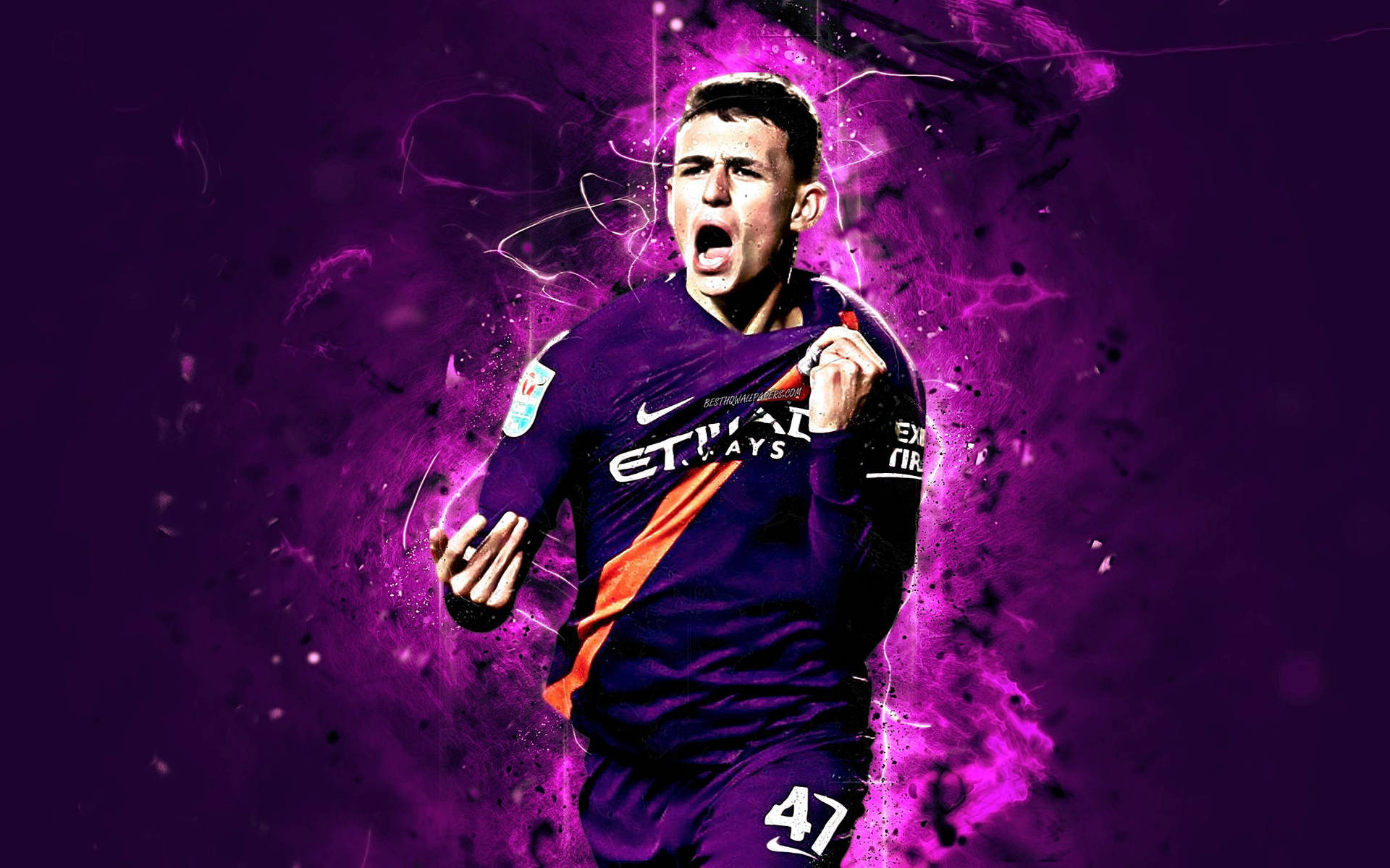 Phil Foden Violet Digital Art