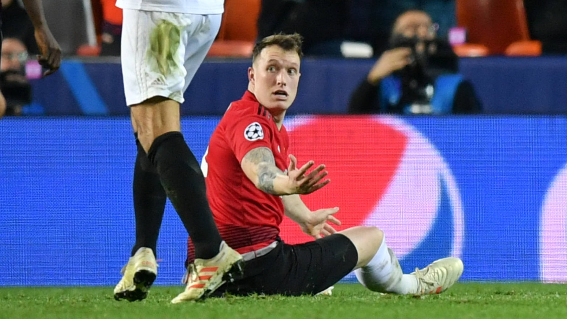 Phil Jones On The Ground