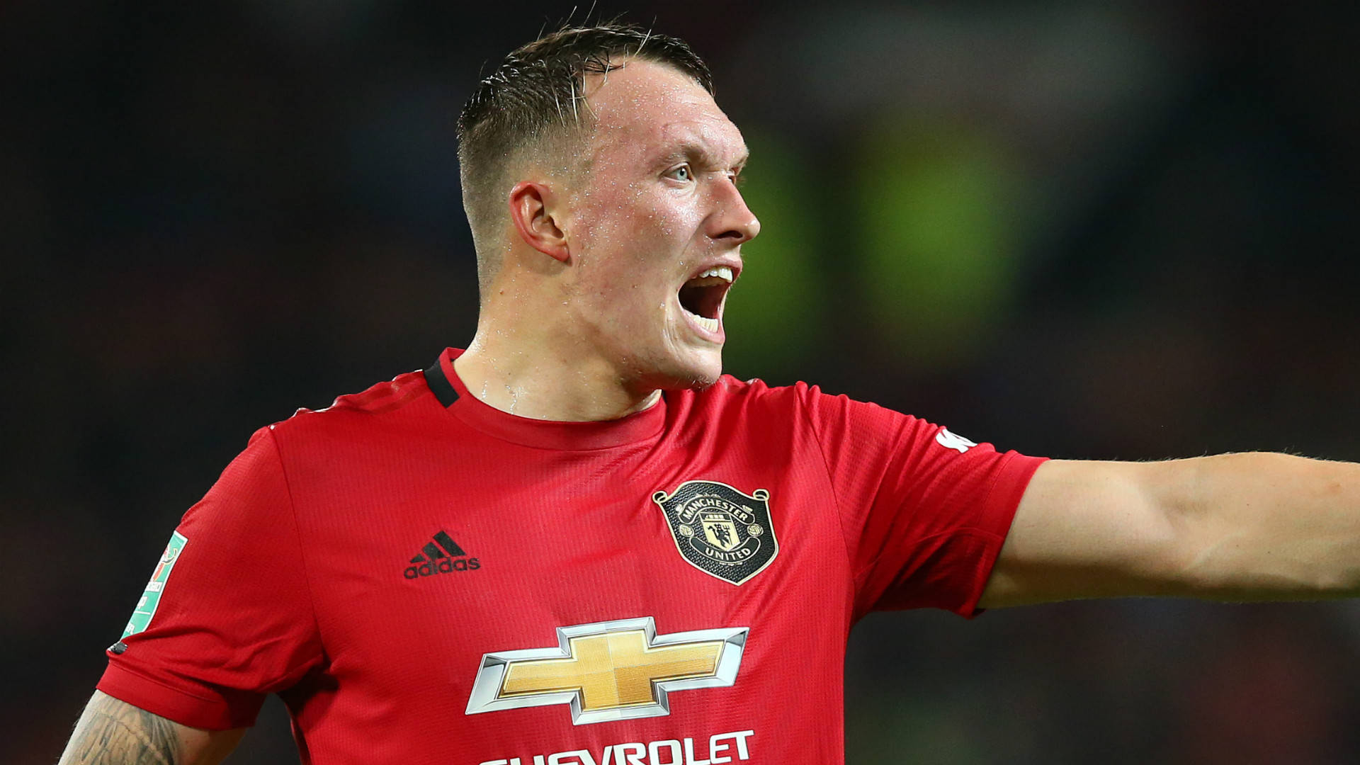 Phil Jones Screaming Arm Out Background