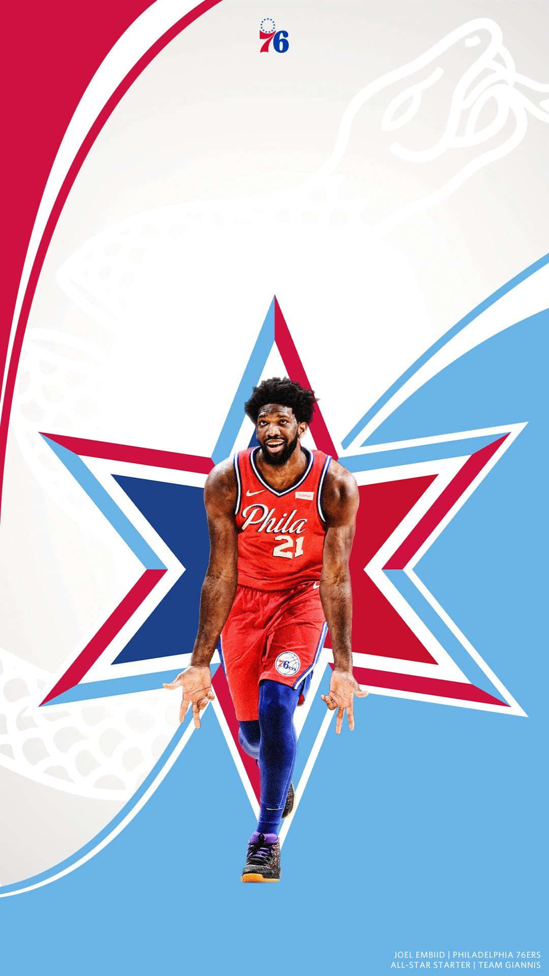 Philadelphia 76ers Logo On An Iphone Background