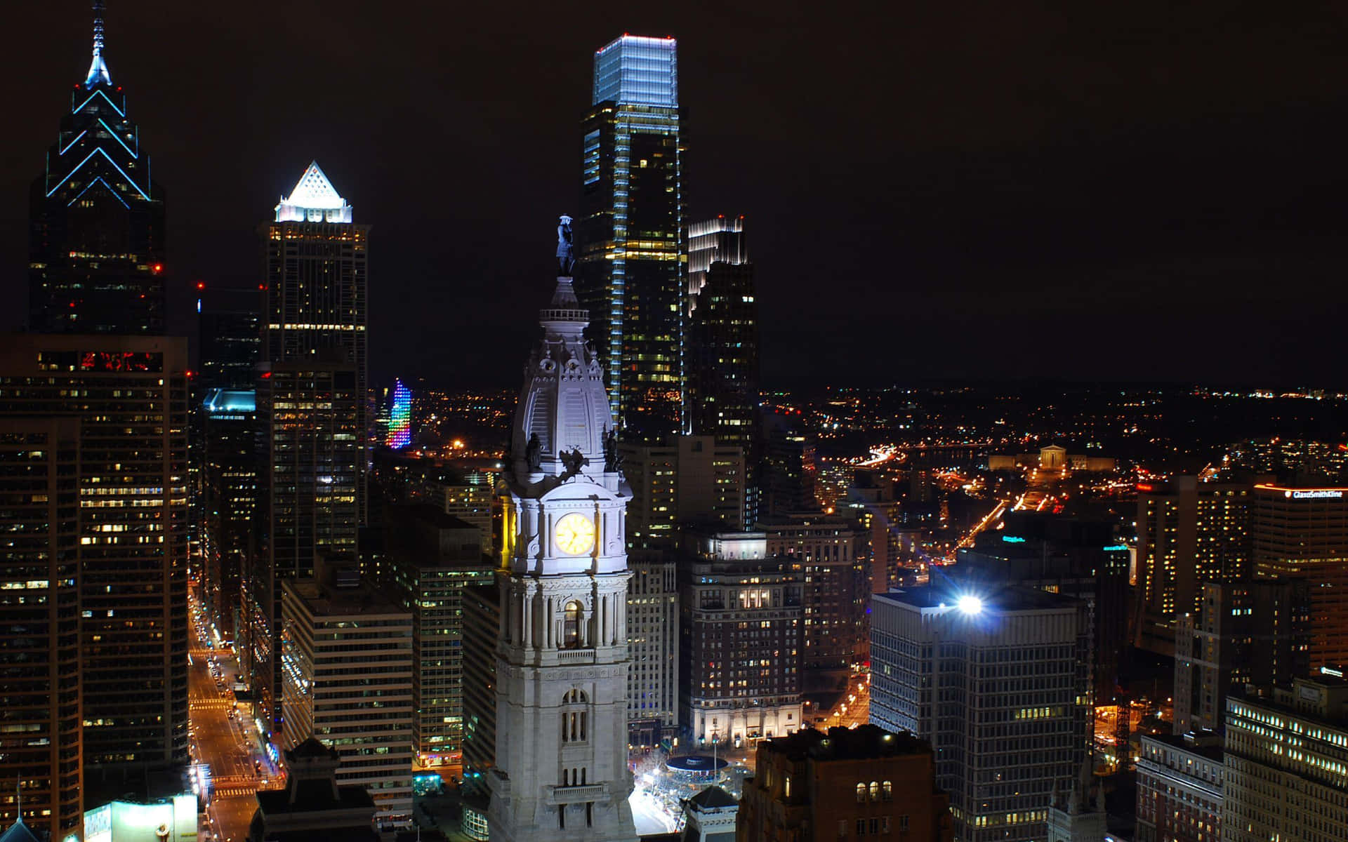 Philadelphia Dark Skyline Background