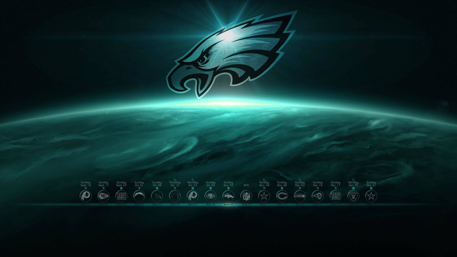 Philadelphia Eagles In Outer Space Background