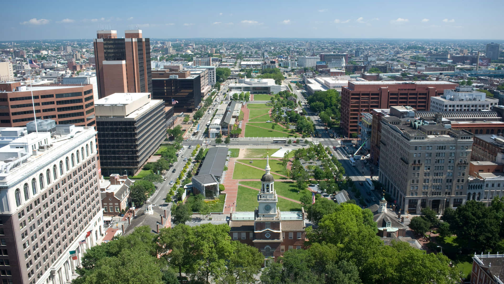 Philadelphia Independence Hall Aerial View