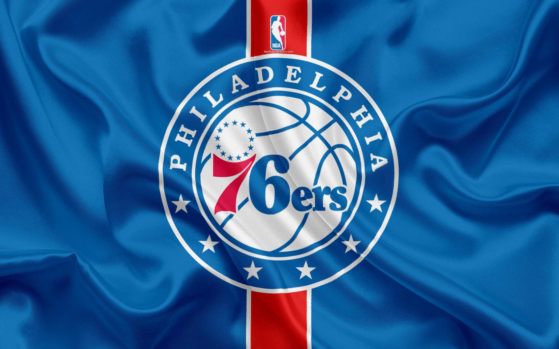 Philadelphia Sixers Logo In Satin Background