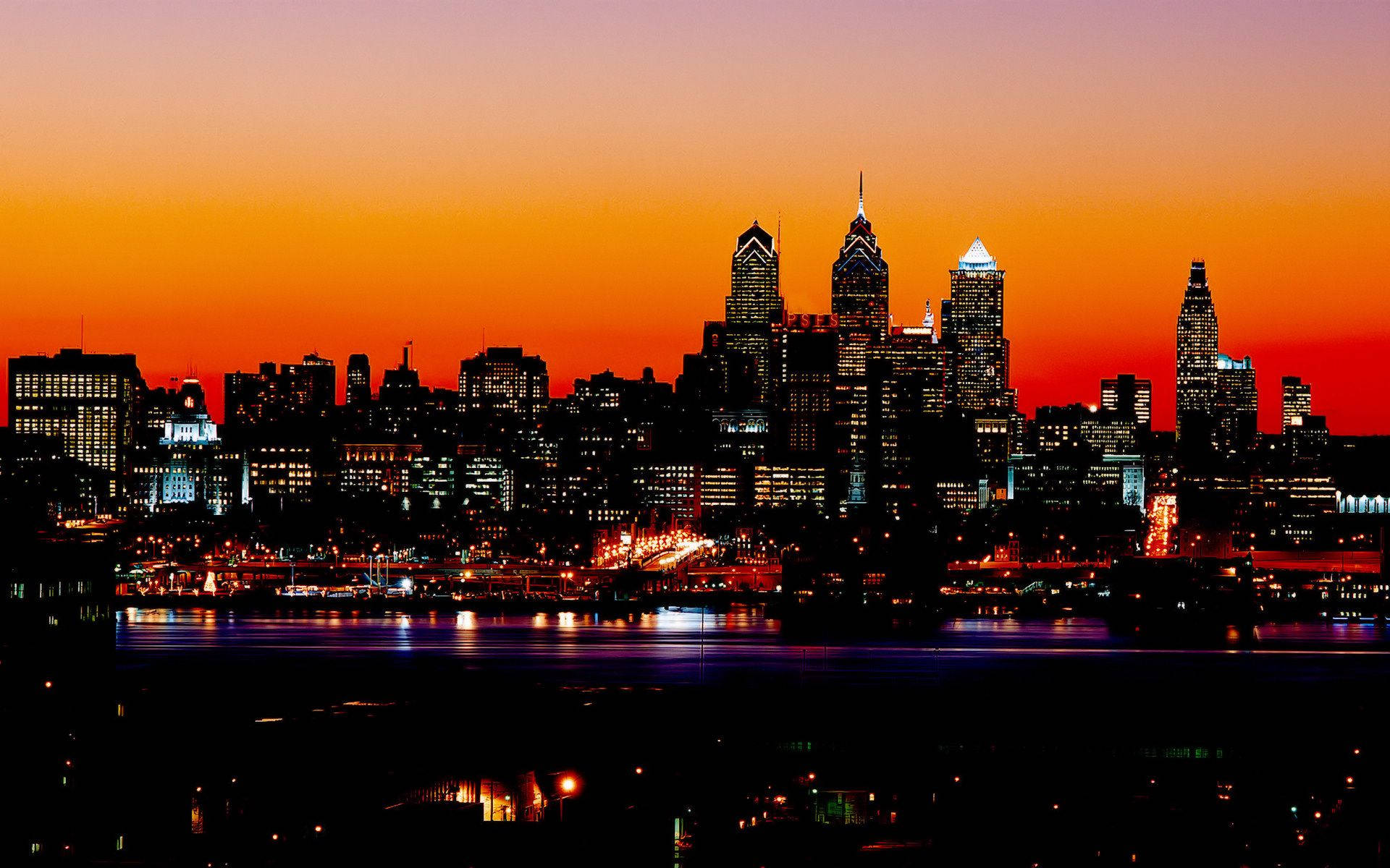 Philadelphia Sunset Ombre Background