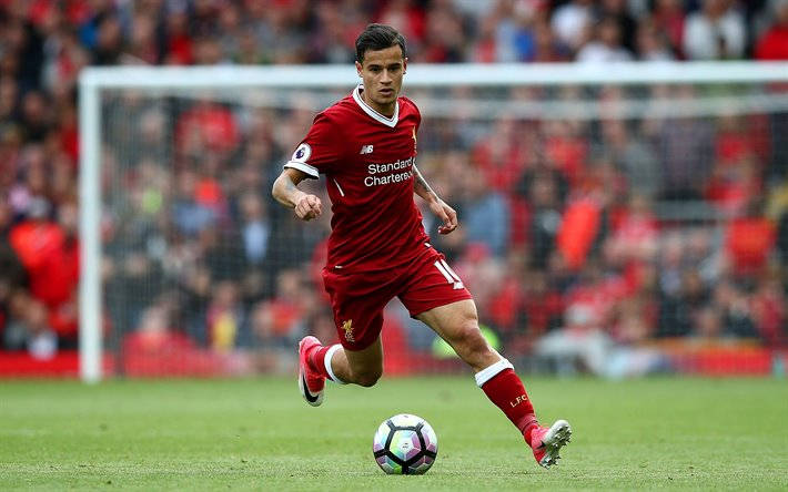 Philippe Coutinho In Action During A Football Match.