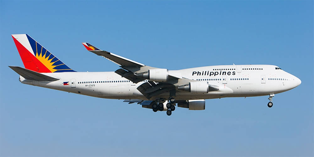 Philippine Airlines Flying Airplane Side View Background