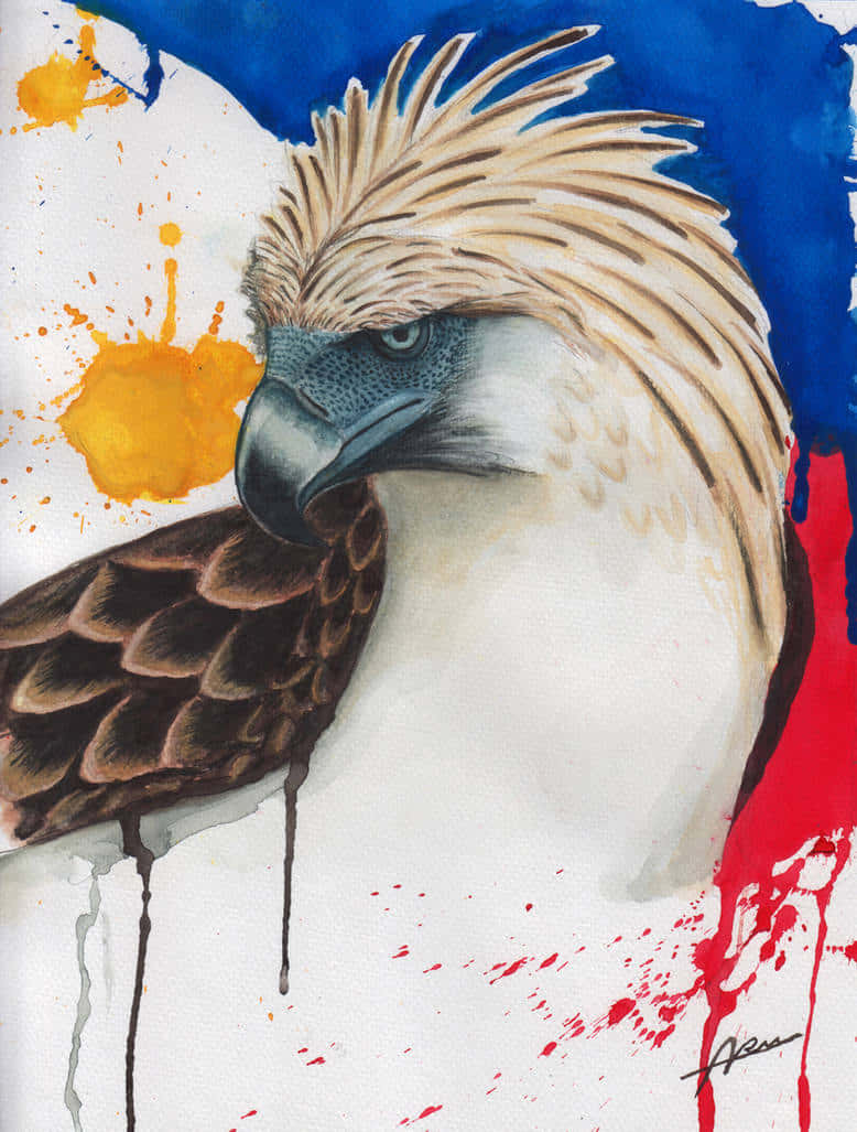 Philippine Eagle Watercolor Art Background