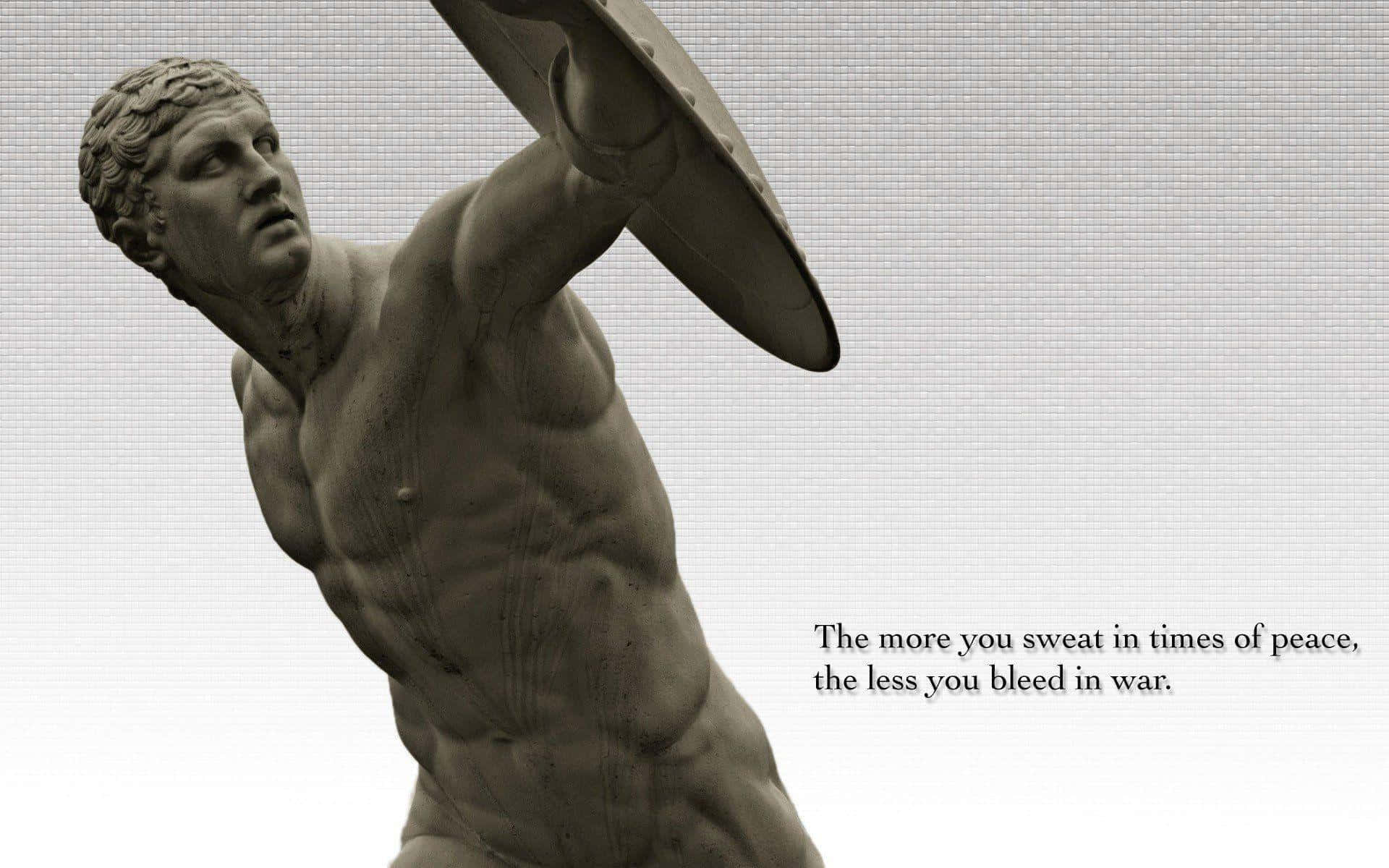 Philosophical Warrior Statue Quote Background