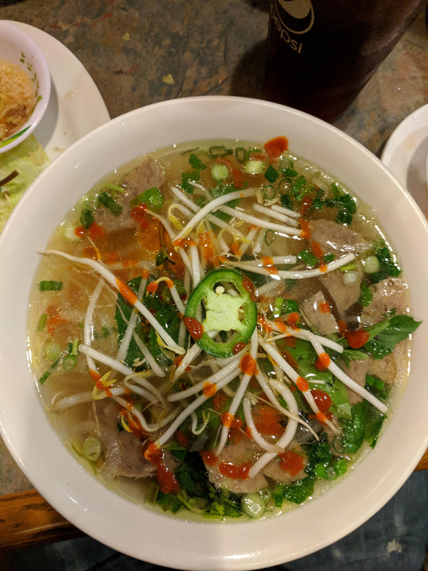 Pho Spicy Asian Noddle Dish Background