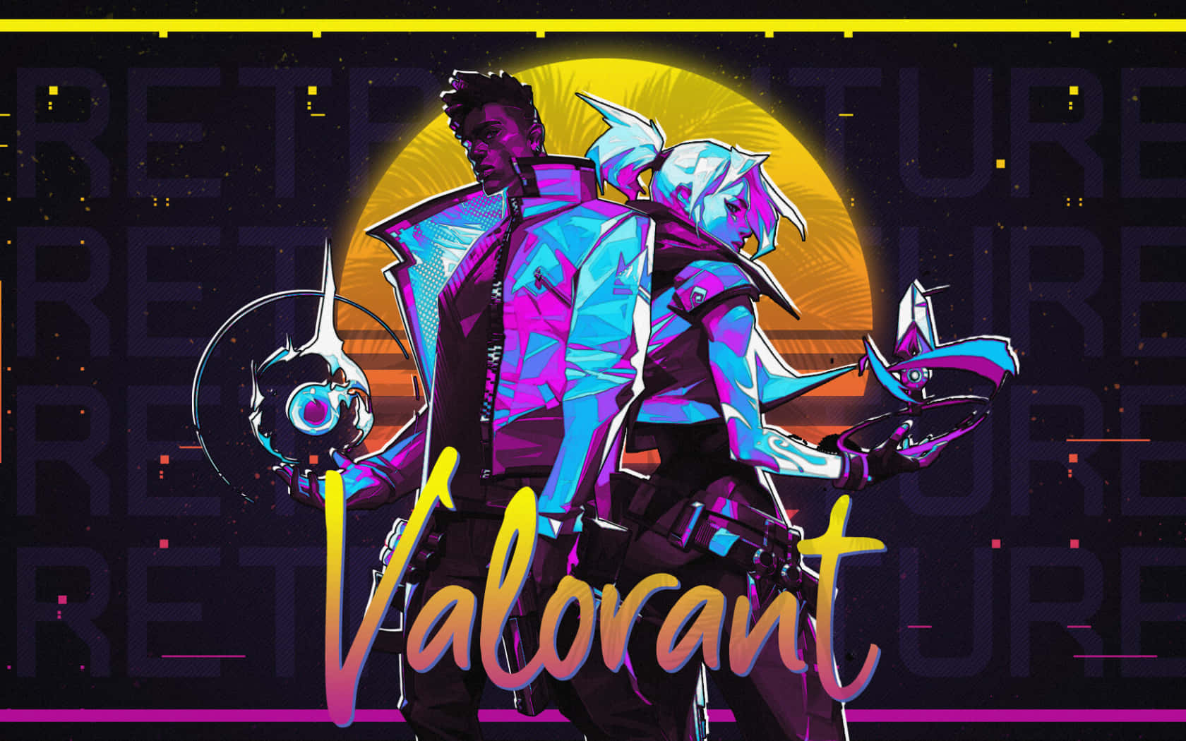 Phoenix And Jett Vaporwave Valorant Desktop