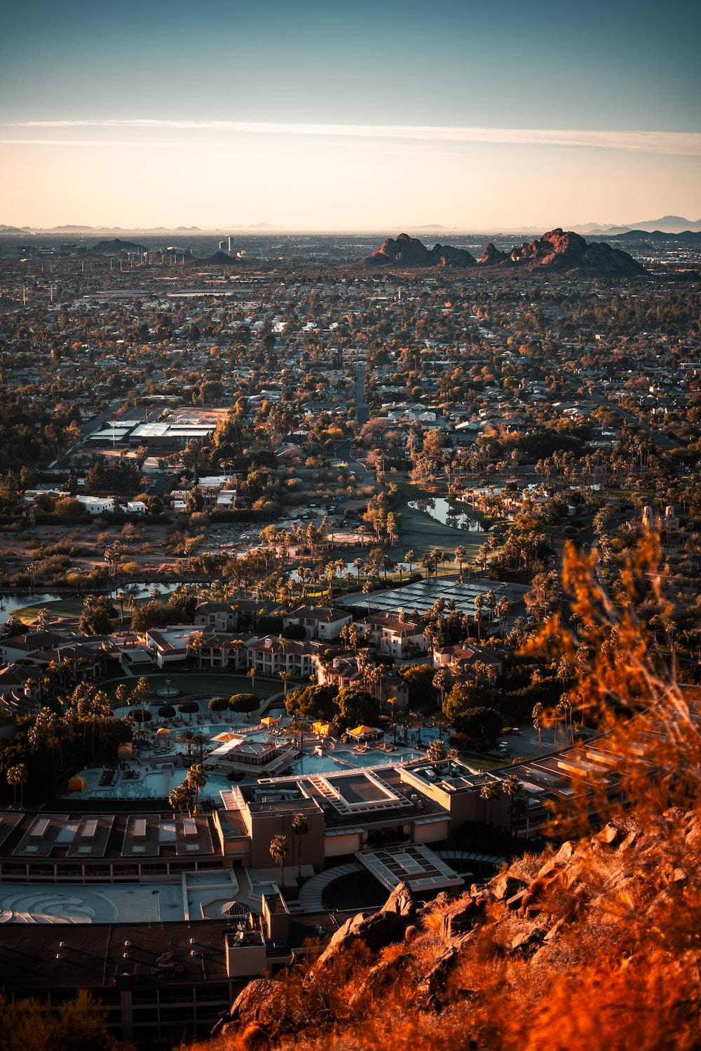 Phoenix Arizona Aerial Shot During Autumn Background