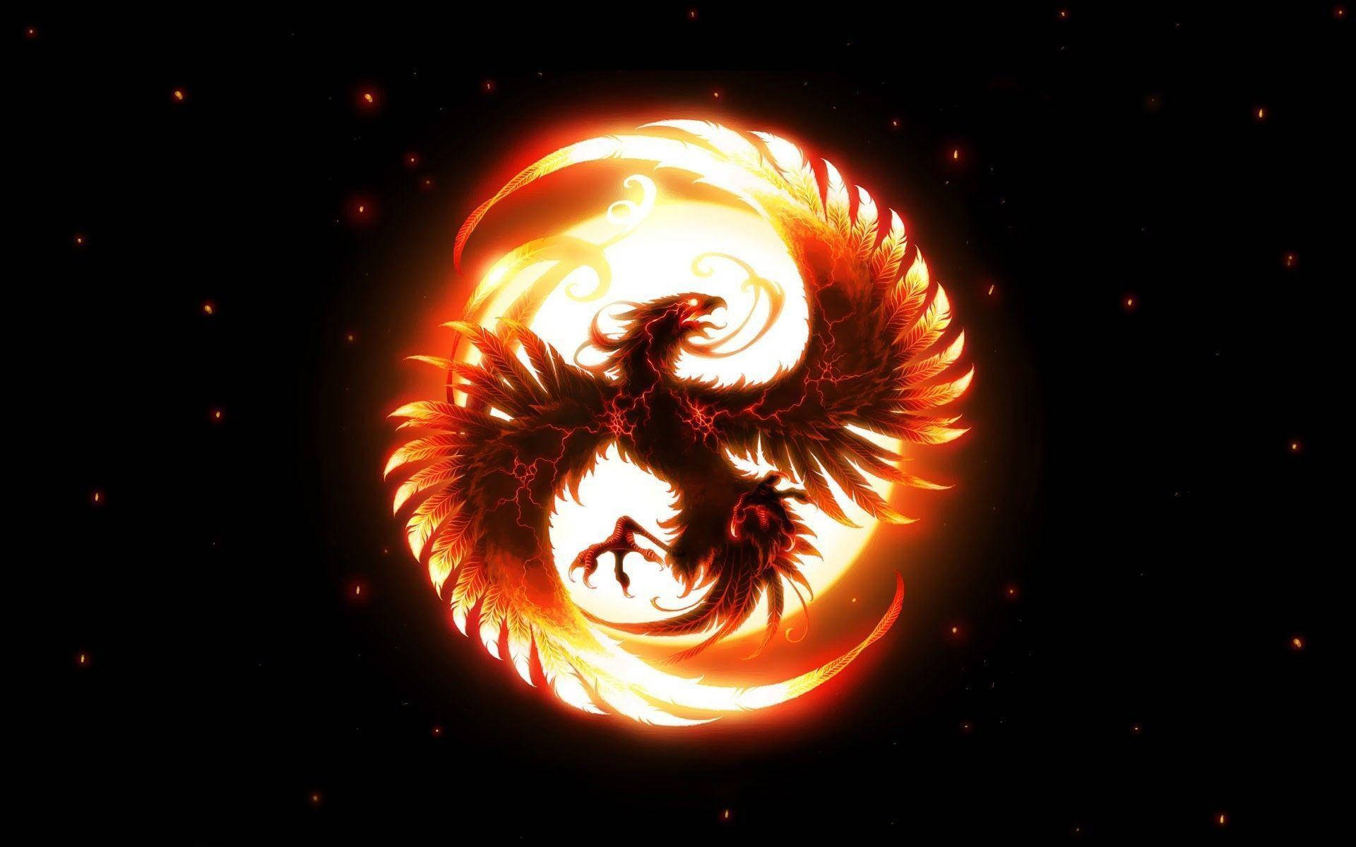 Phoenix Fireball Art Hd Background