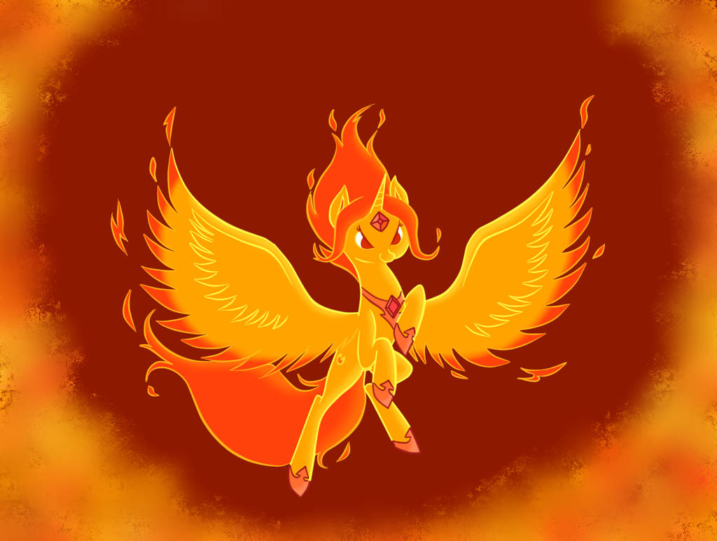 Phoenix Princess With Fire Wings Background