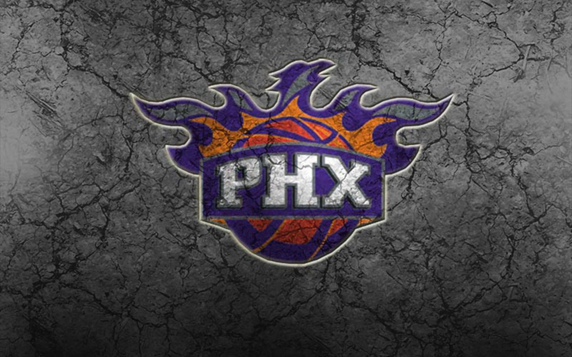Phoenix Suns Emblem On Cement Wall Background