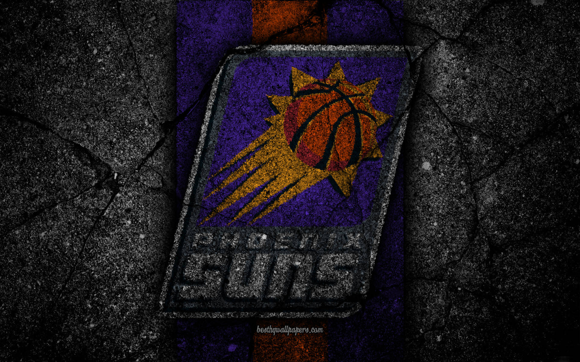 Phoenix Suns Logo On Cement Wall Background