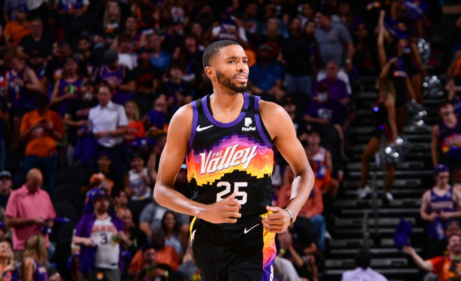 Phoenix Suns Star Player - Mikal Bridges In Action Background