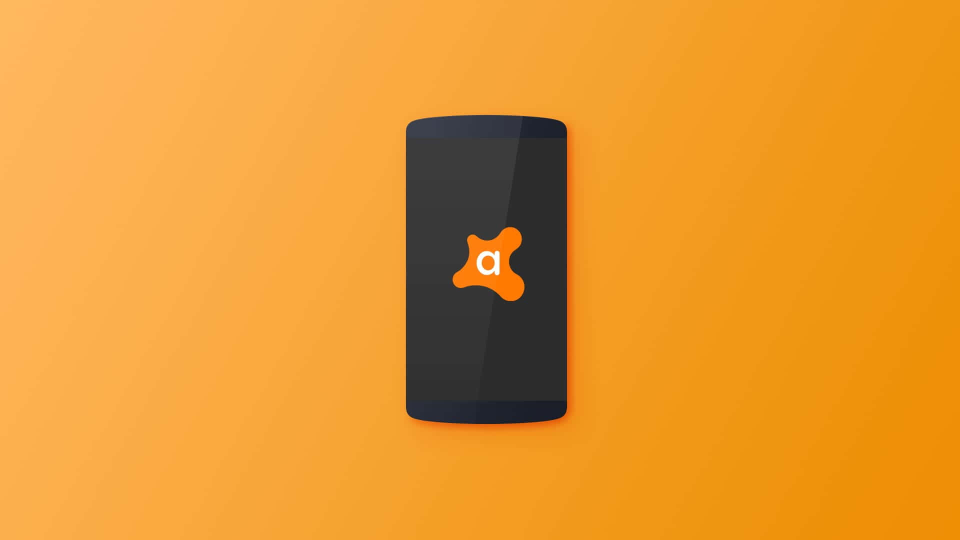 Phone Displaying Avast! Antivirus Logo Background