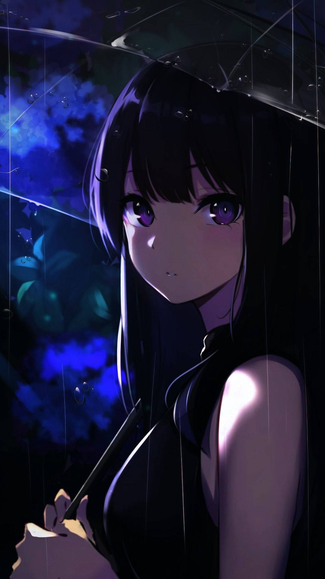 Phone Girl In Darkness Background
