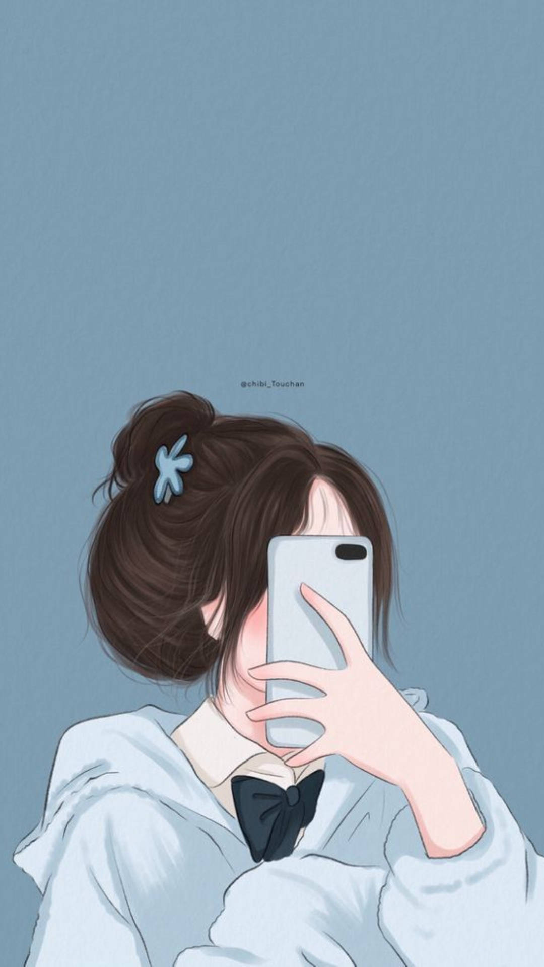 Phone Girl Selfie Graphic Art Background