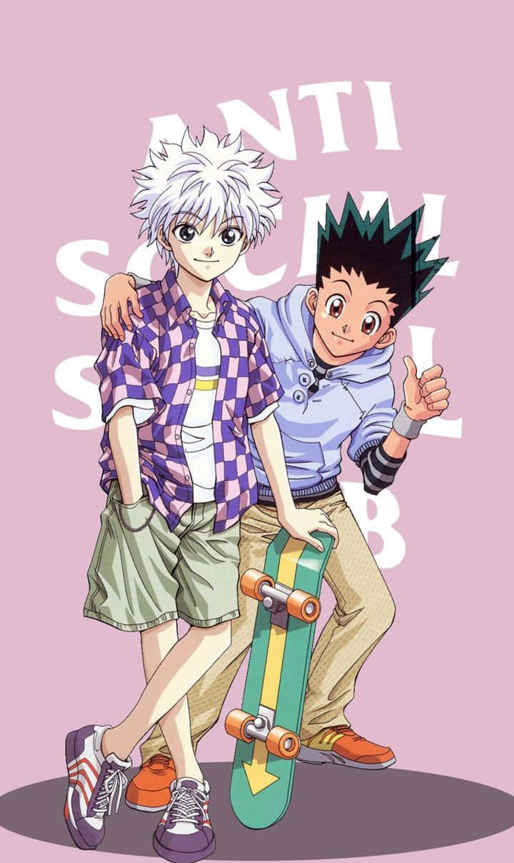 Phone Or Adventure? Gon And Killua Having A Great Time! Background