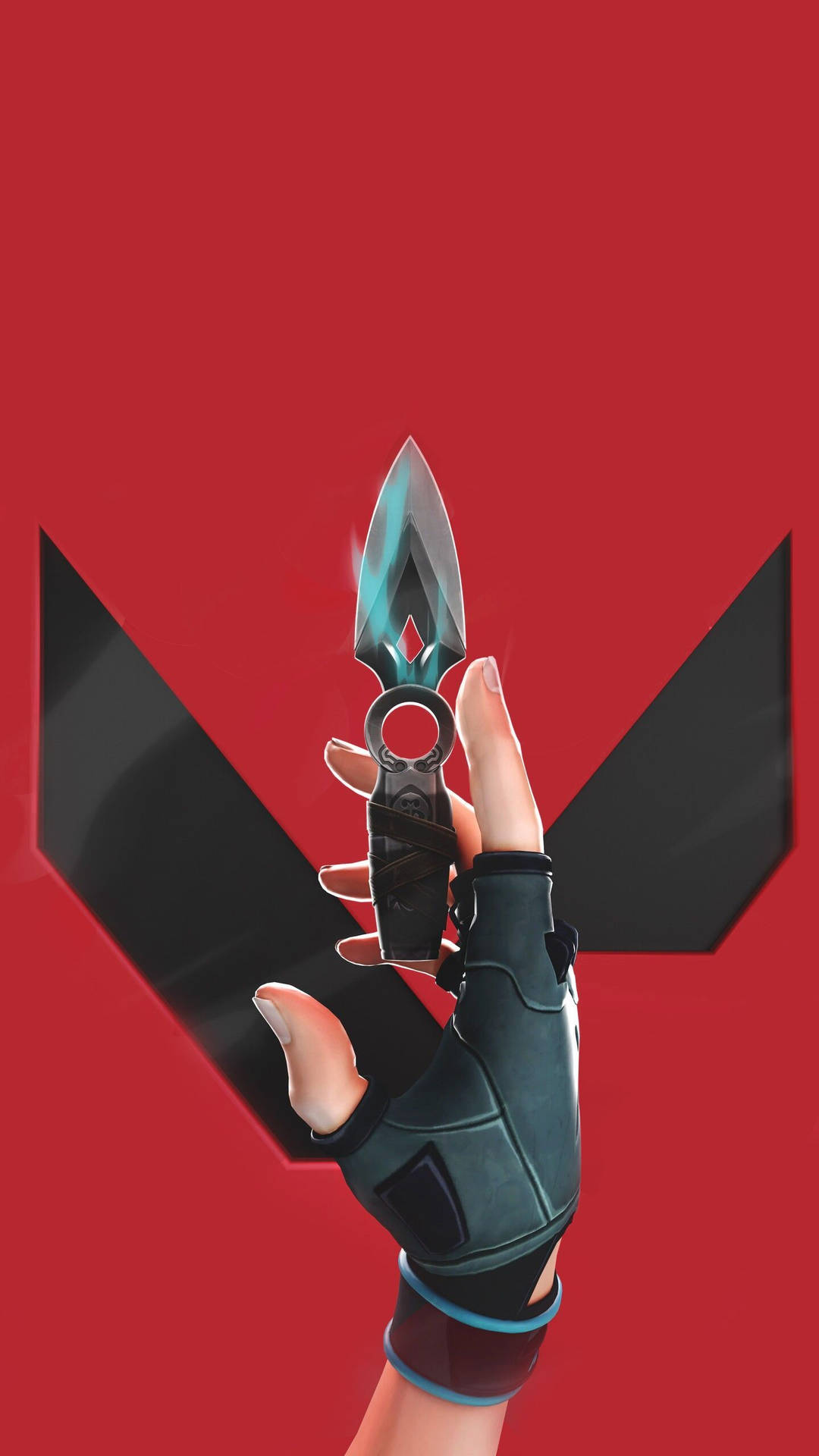 Phone Valorant Jett Black Kunai Background