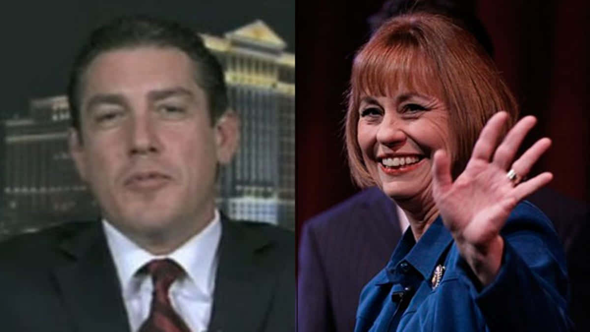 Photo Collage Of Sharron Angle And A Man