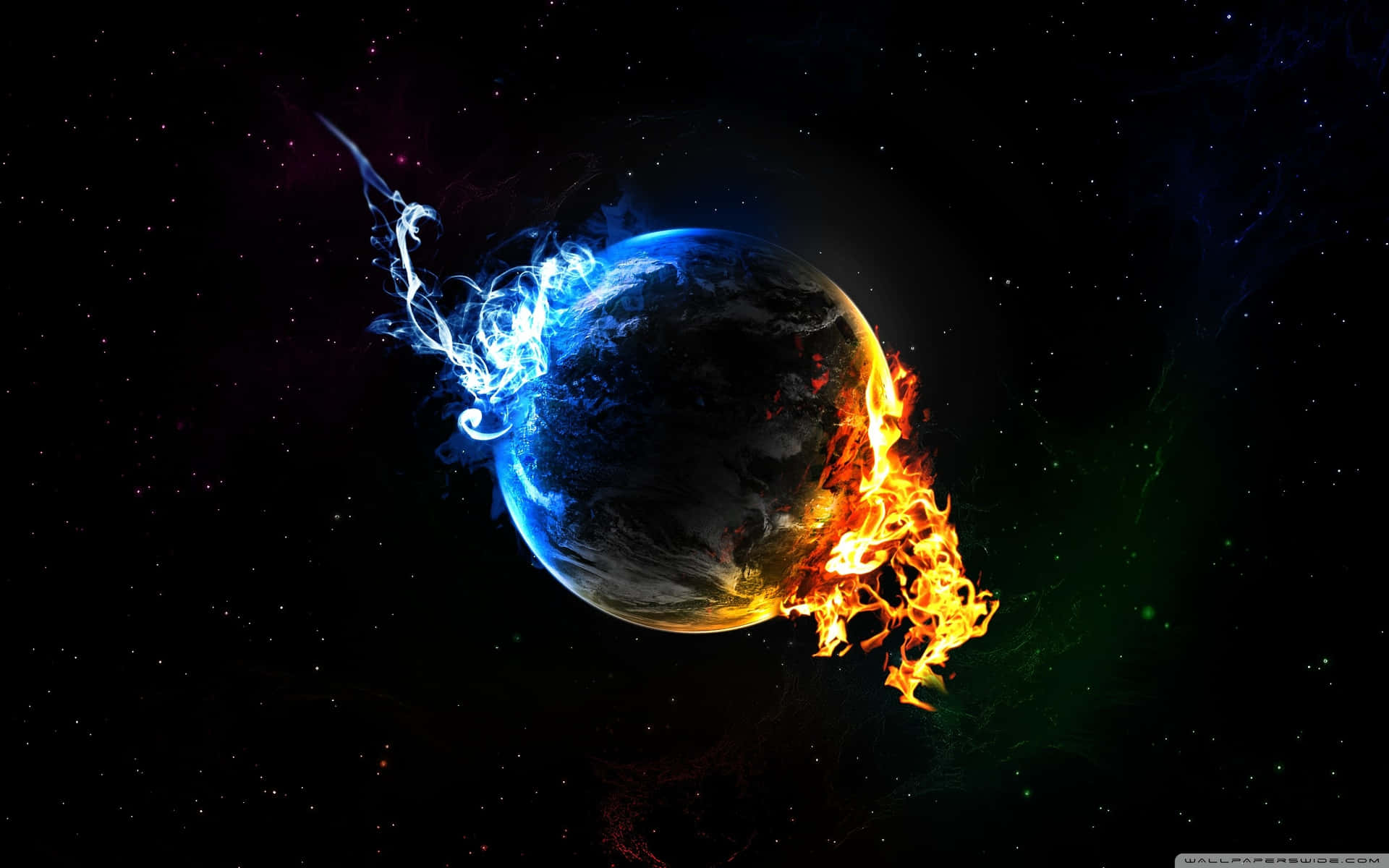 Photo Fire And Water Unite As One Background